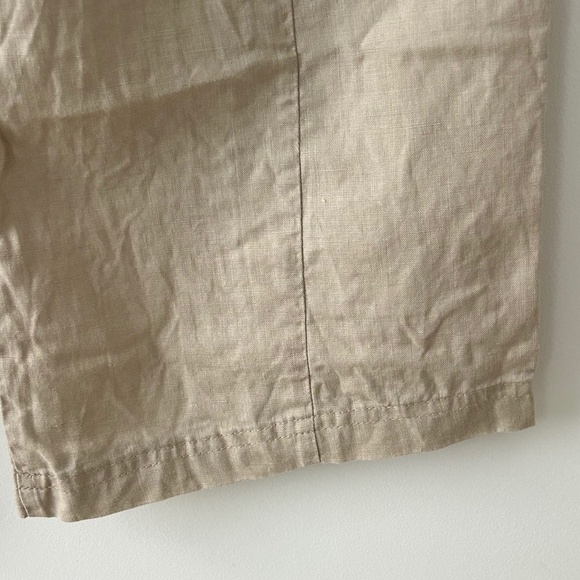 Eileen Fisher 100% Organic Linen Beige Wide Leg Pants - Picture 13 of 16